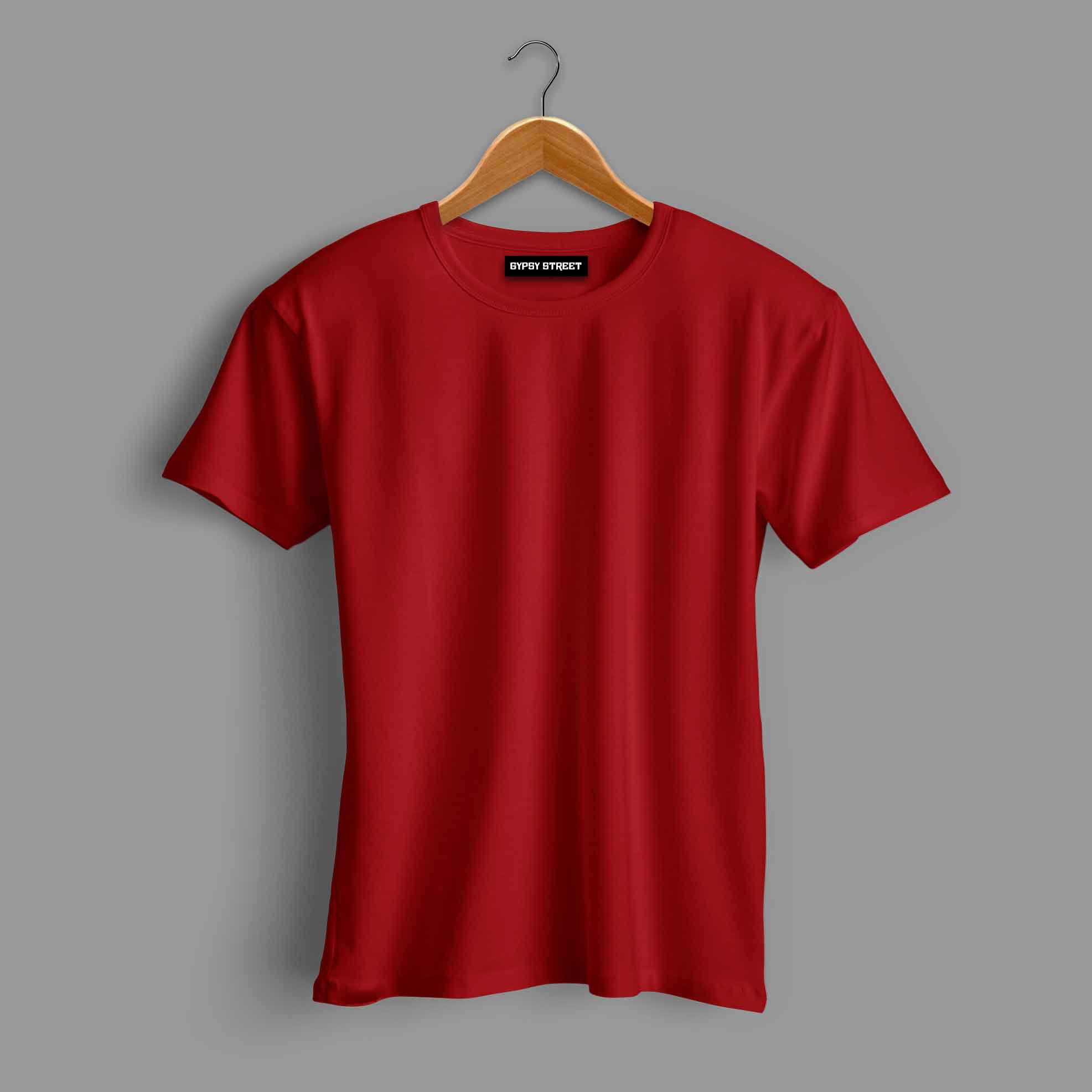 Coral Red T-Shirt Solid Collection For Women - Gypsy Street
